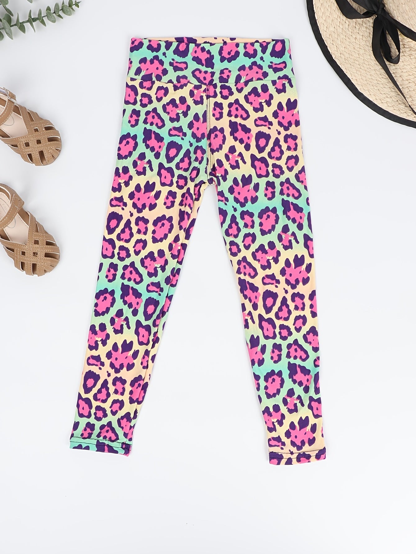 Kids Rainbow Tie Dye Leggings High Stretch Soft Pants