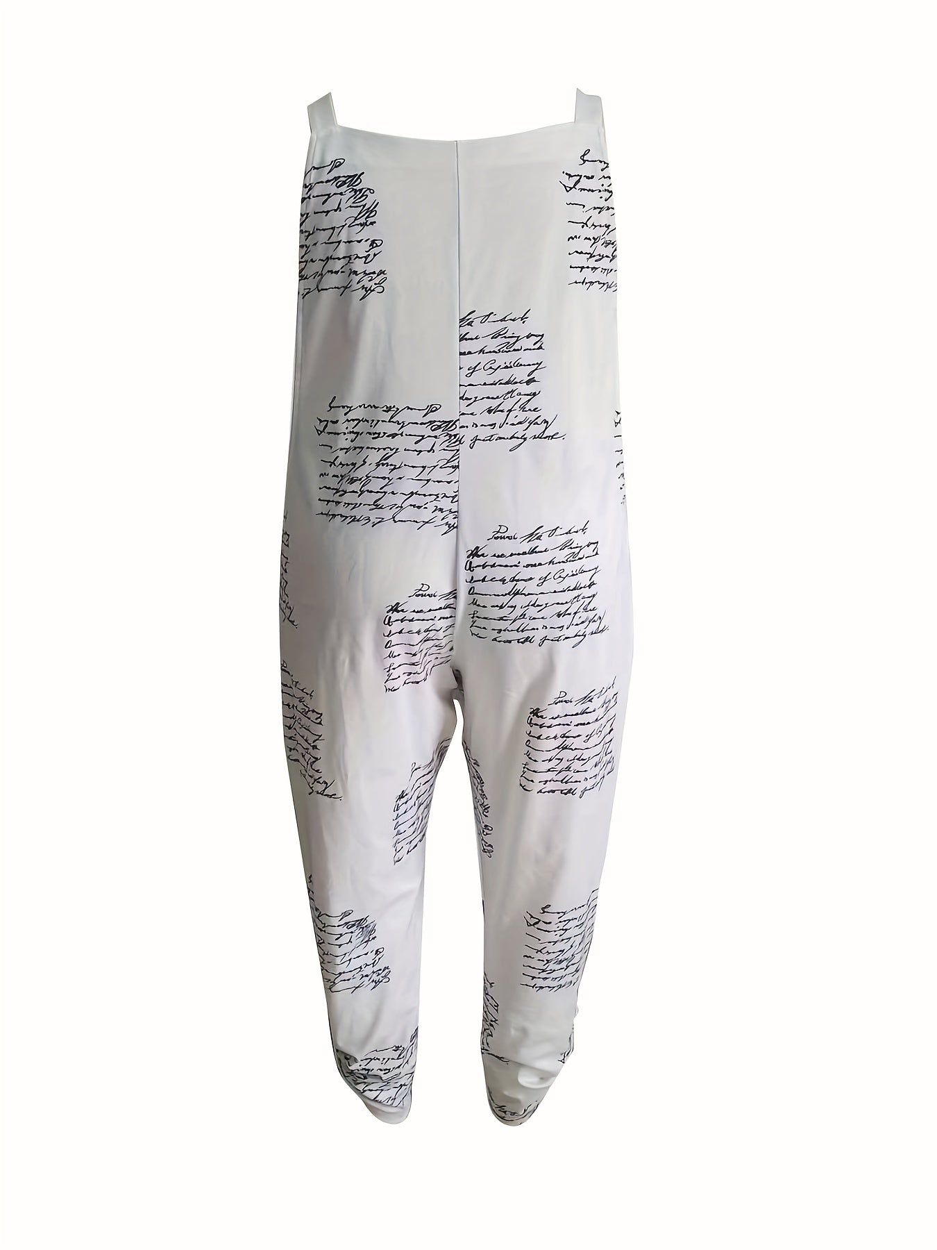 Casual Jumpsuit Women's Plus Art Letter Print Cut Out Side