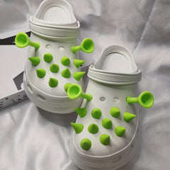 24pcs PVC Rivets and Ogre Ear Charms Set for Crocs Shoes DIY Decorations