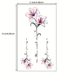 Pink Rose Pattern Temporary Tattoo Sticker