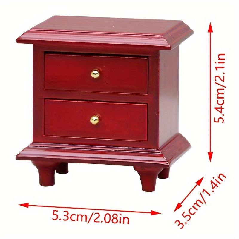 1:12 Dollhouse Bedside Cabinet Drawer Chest Storage Table Home Decor