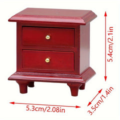 1:12 Dollhouse Bedside Cabinet Drawer Chest Storage Table Home Decor