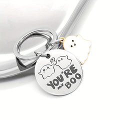 Halloween Ghost Stainless Steel Keychain - Friends Forever Gift