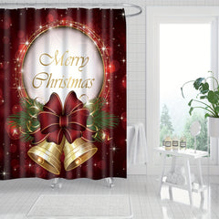 Christmas Bell Shower Curtain Happy Kids Year Decoration