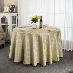 European Polyester Tablecloth Golden Branch Jade Leaf Pattern Round Vintage