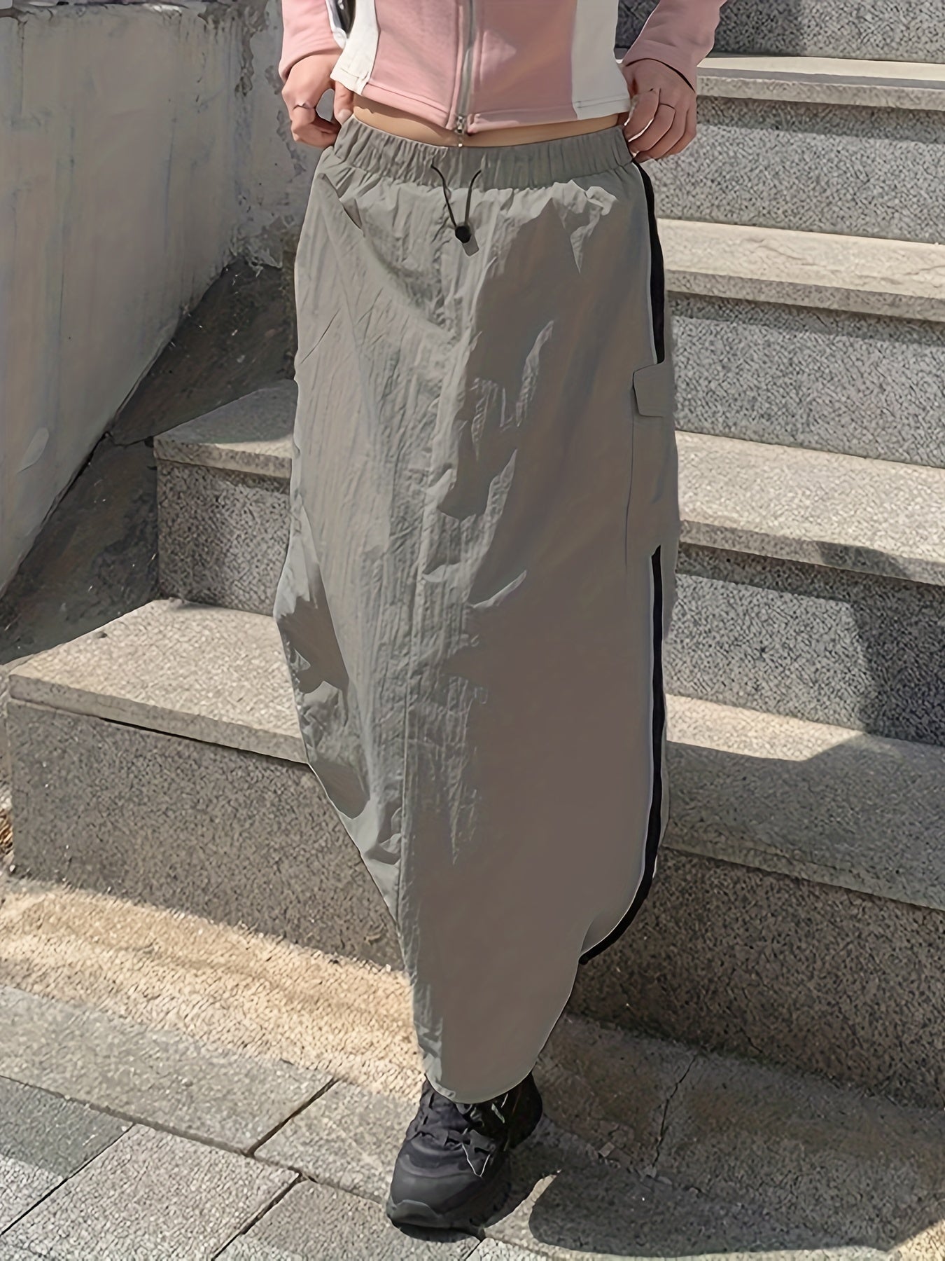 High Waist Cargo Skirt Drawstring Slim Fit Women's Clothing