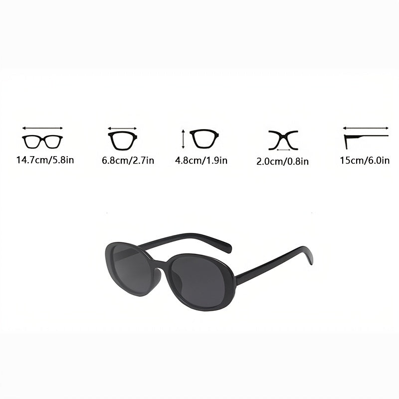 Chunky Oval Frame Retro Sunglasses