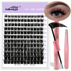 144pcs Cluster Lashes Mix 0.07mm D Curl DIY Kit