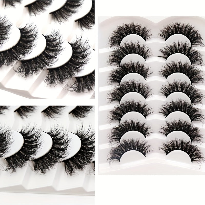 7 Pairs Fluffy Faux Mink Lashes for Daily Party Makeup