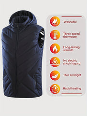 Men's Rechargeable Heated Vest for Outdoor Activities