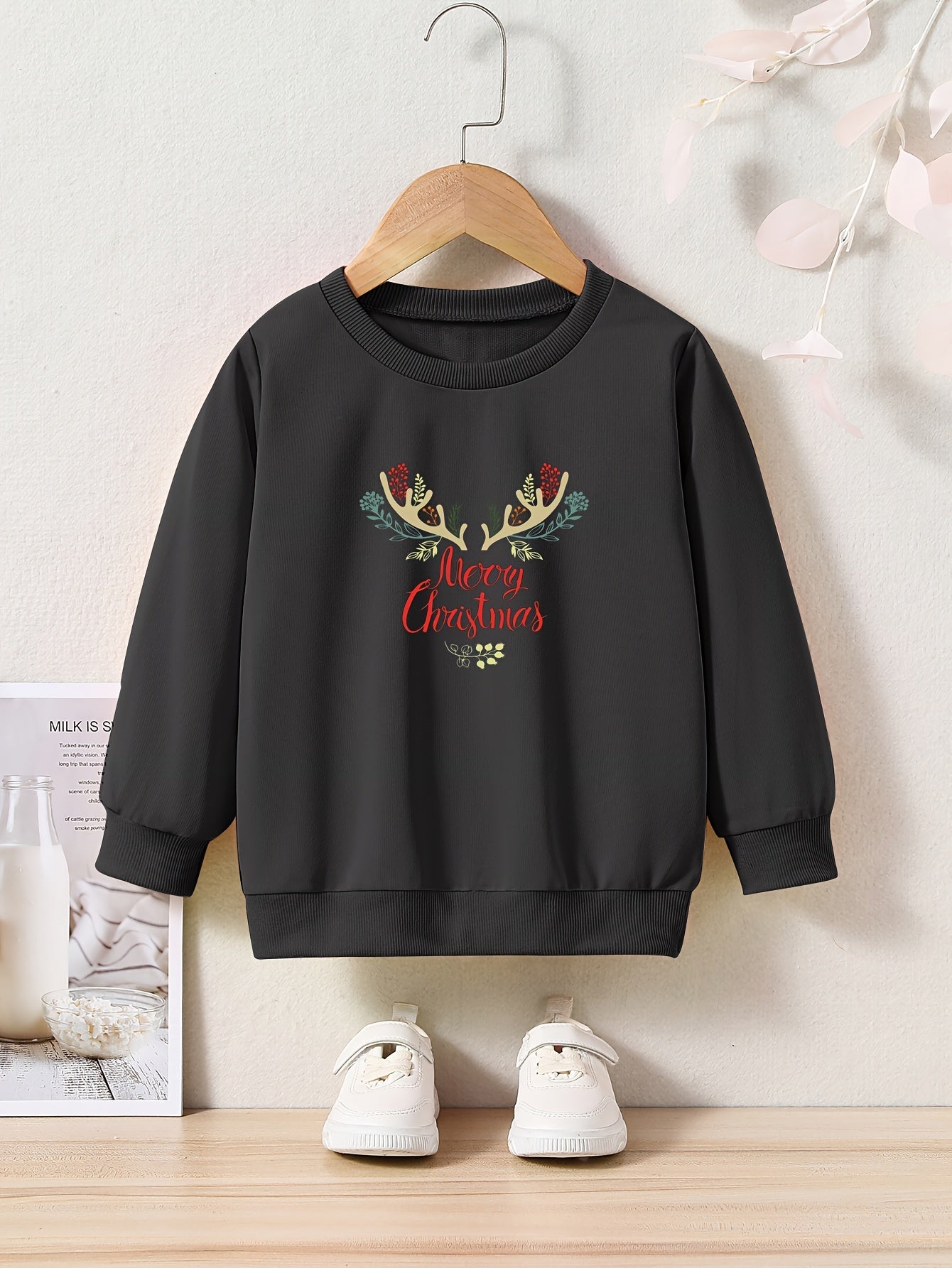 OERYUI Reindeer Pattern Sweatshirt Kids Christmas