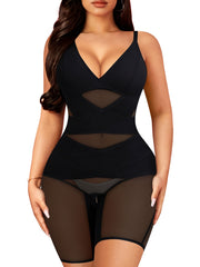 Mesh Shaping Romper V Neck Tummy Control Butt Lift Slimming Body Shaper