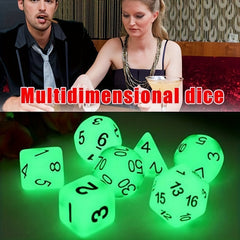 7pcs Face Glow Dice For Board Game Toys Party Accessories Luminous Dice