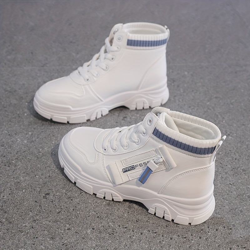 Women's Non-slip Thick Bottom Skate Shoes Medium Top Casual Shoes
