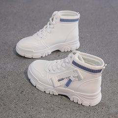 Women's Non-slip Thick Bottom Skate Shoes Medium Top Casual Shoes