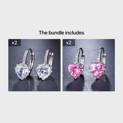 EMMAYA Golden Double Head Earrings CZ Rhinestone Jewelry
