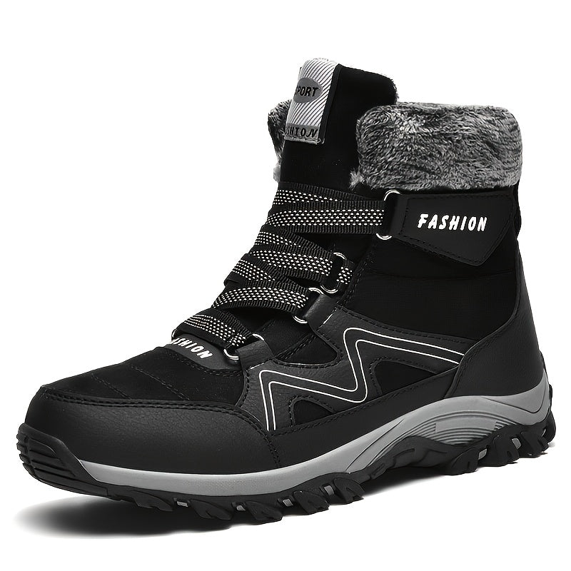Men's Warm Plush Snow Boots Outdoor Cold Weather Hiking Boots