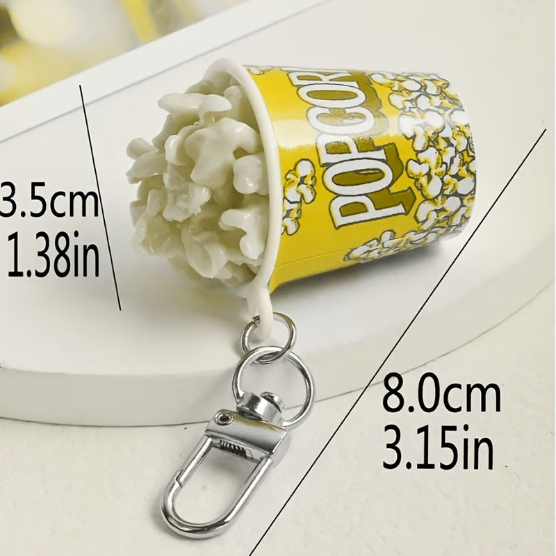 PVC Food Popcorn Key Ring for Car Key Chain