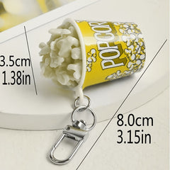 PVC Food Popcorn Key Ring for Car Key Chain