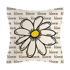 Bee Pattern Linen Throw Pillow Cover for Home Decor 17.7'x17.7'