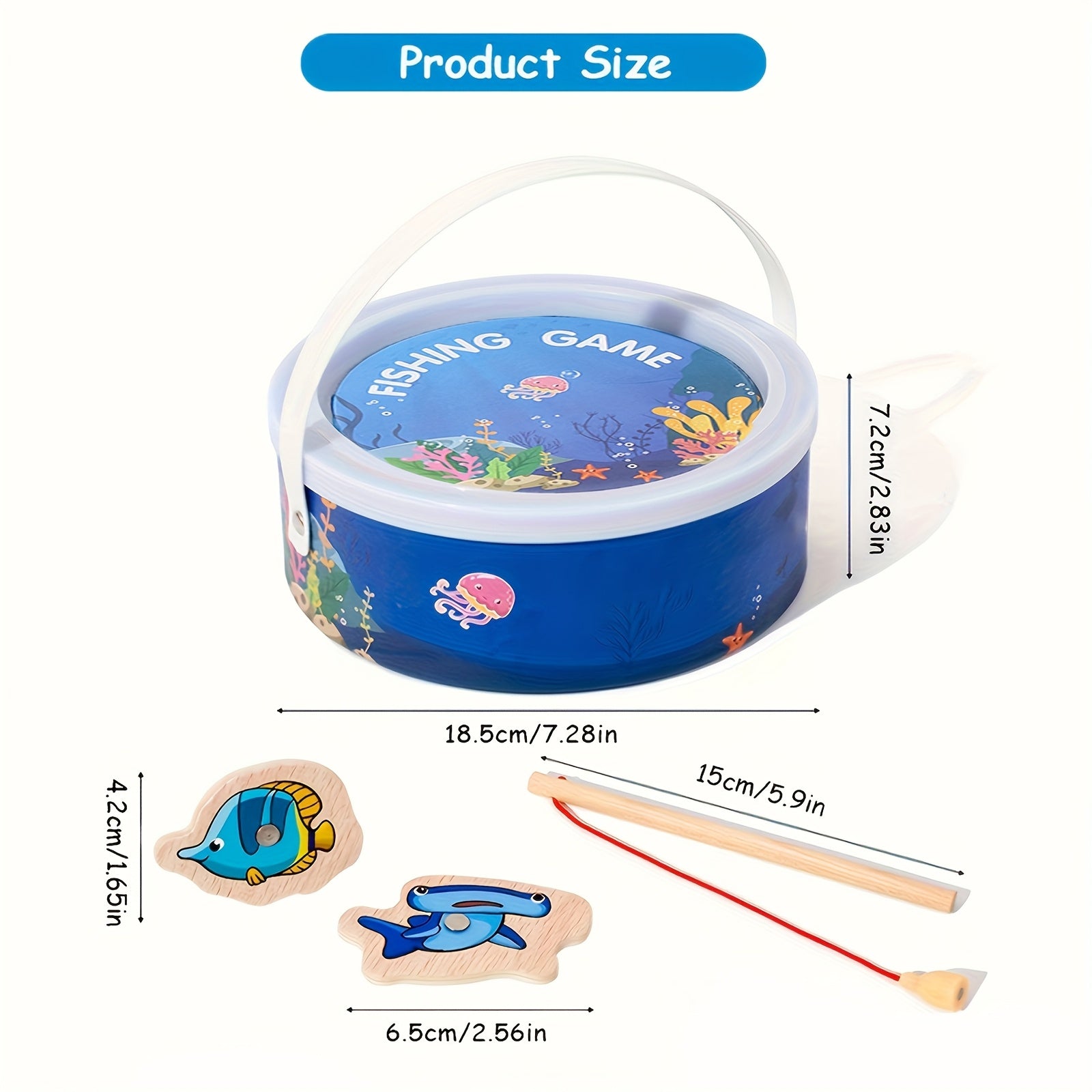 VPHWG Magnetic Wooden Fishing Game Educational Toy
