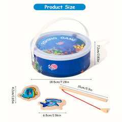 VPHWG Magnetic Wooden Fishing Game Educational Toy