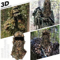 Ghillie Camouflage Leafy Hat 3D Full Face Mask Headwear Turkey Camo