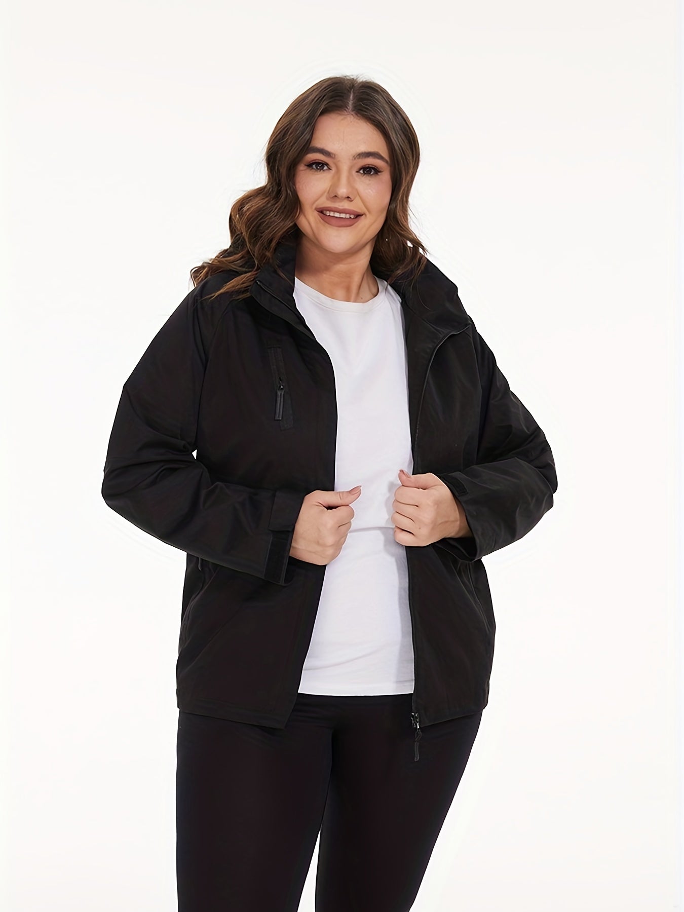 Women's Zip Up Hooded Jacket for Spring & Fall