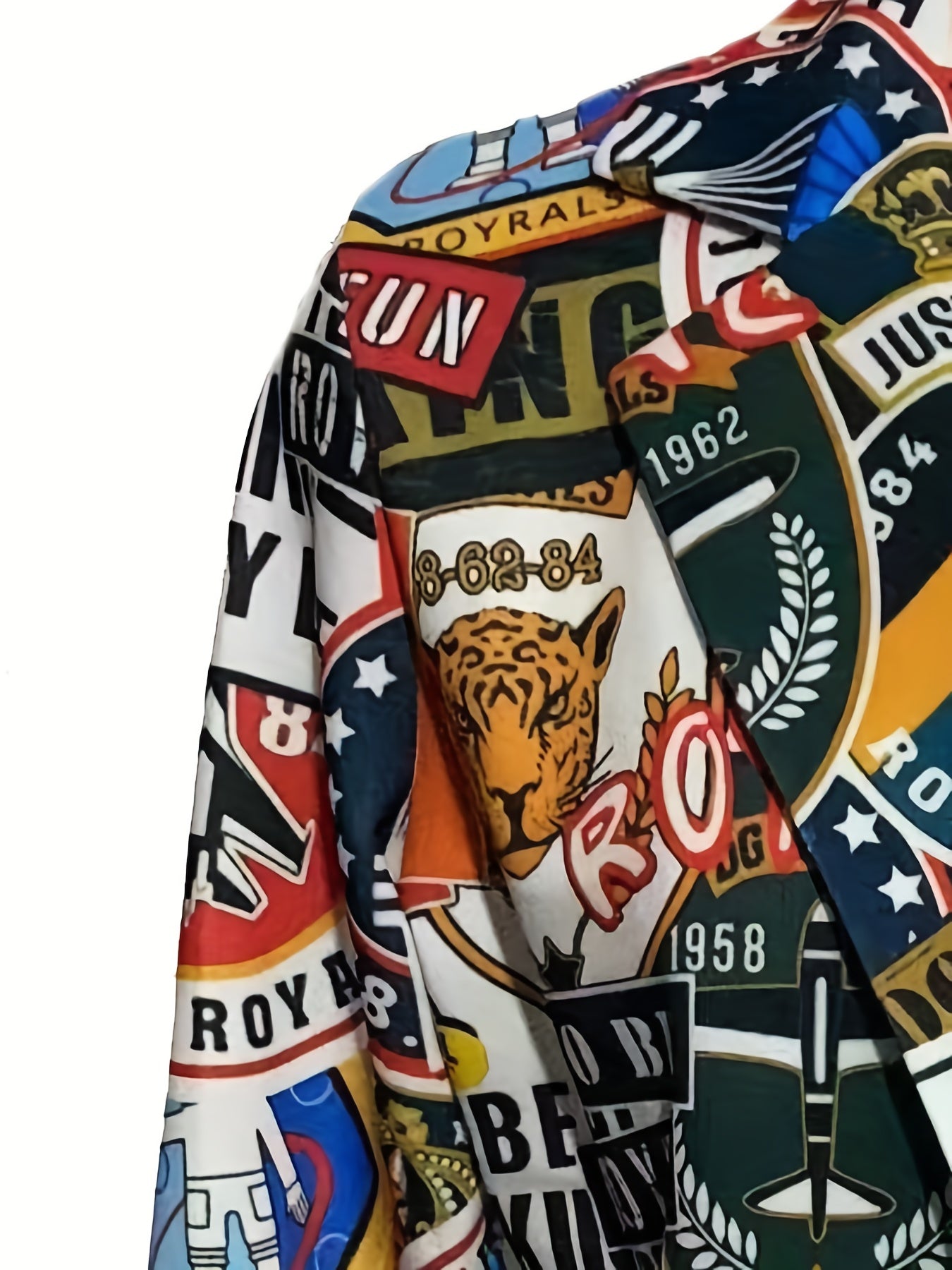 Funny Graphic Print Blazer Casual Lapel Long Sleeve Blazer