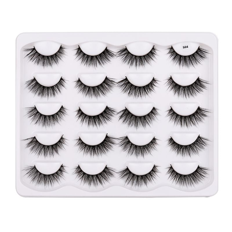 Vegan Natural Plant Fiber False Eyelashes Curly Full Cat Eye Faux Mink Lashes