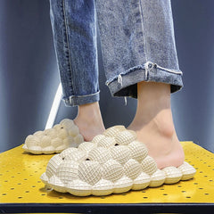 Men's Massage Bubble Slides Cushioned Spa Slippers Golf Ball Cloud Shoes