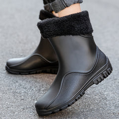 Men Rain Boots Waterproof Non slip Knee High Shoes For Outdoor