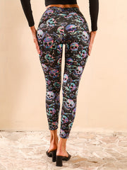 Skull Print Yoga Pants Stretchy Leggings Women's Activewear