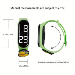 Kids Digital LED Bracelet Watches 5pcs Animal Designs TPU Strap