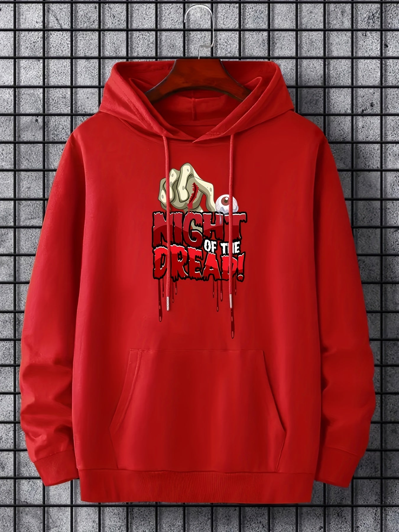 Dread Men's Halloween Print Hoodie Stretch Drawstring Sweatshirt