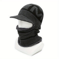 Winter Balaclava Hat with Brim Neck and Ear Protection for Boys