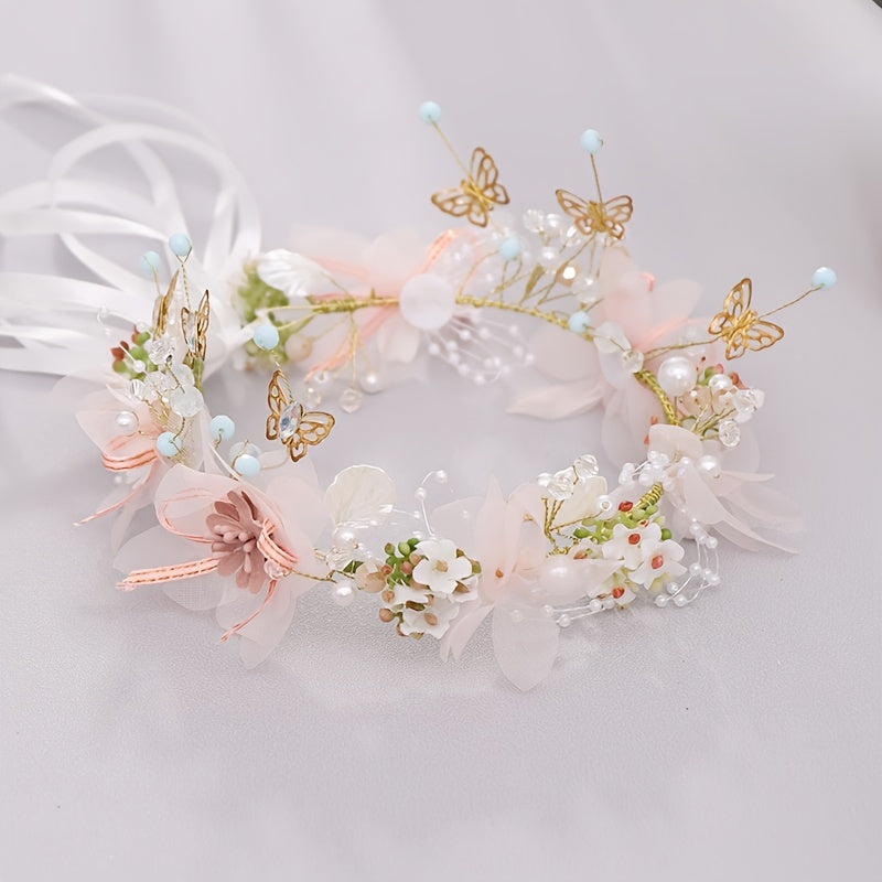 Sweet Butterfly Flower Headband For Flower Girl