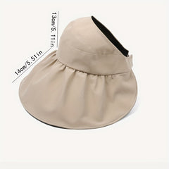 Double Layer Ponytail Visor Hat UV Protection Beach Travel Sun Hat