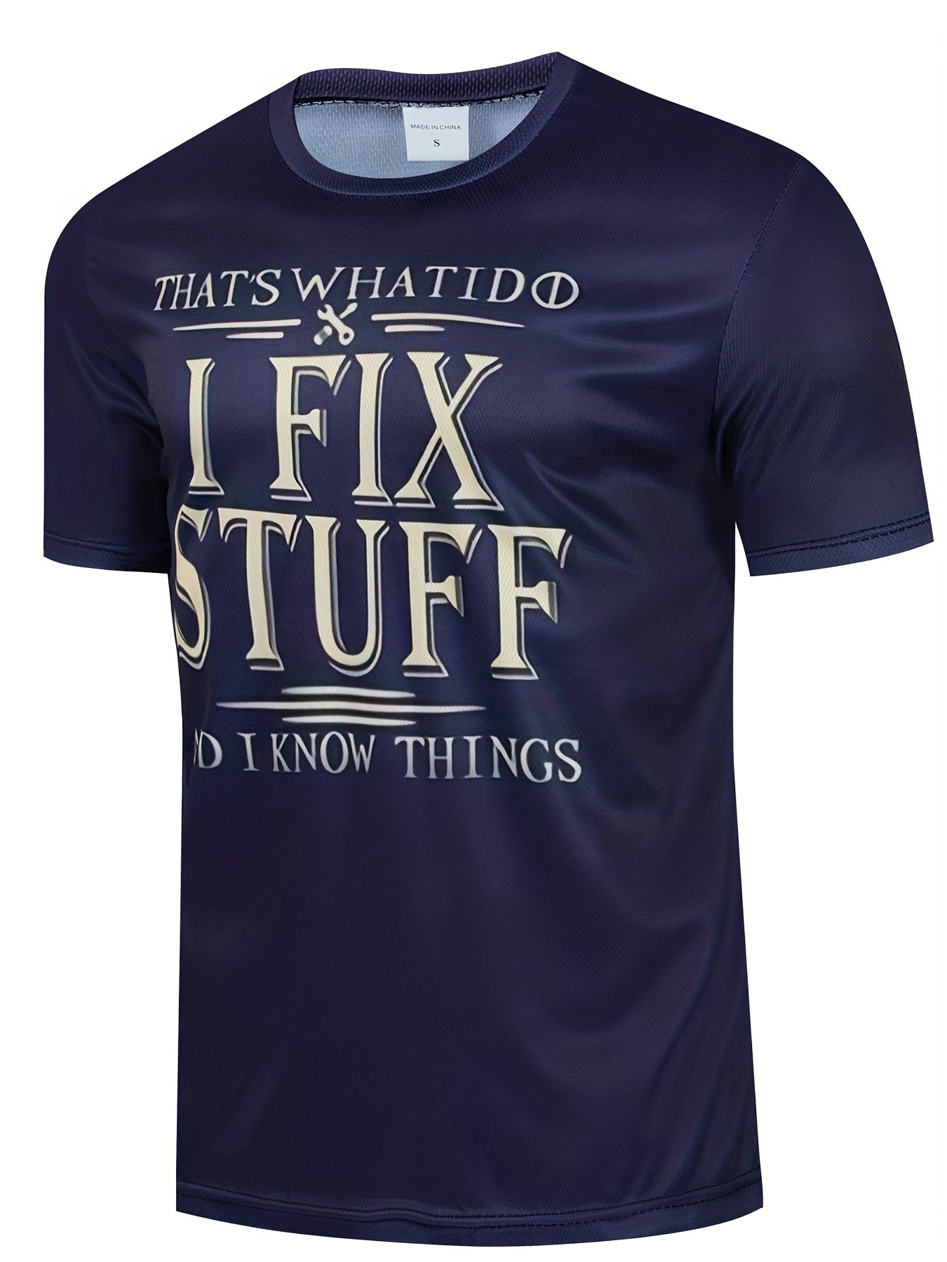 Breathable Men's Letter Print T Shirt for Running and Training