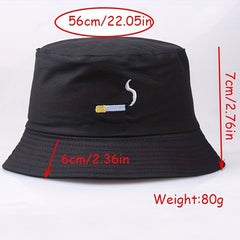 Unisex Foldable Sunshade Bucket Hat Alien Pattern Double sided Sun Hat