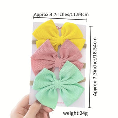 3pcs Baby Girls Bowknot Elastic Headband Hair Accessories