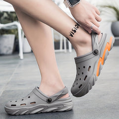 Men's Comfortable Platform Clogs Hollow Out Non Slip Garden Shoes