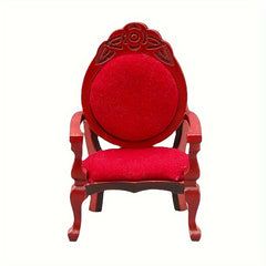 Dollhouse Mini Furniture Peach Armrest Chair Christmas Thanksgiving Decor
