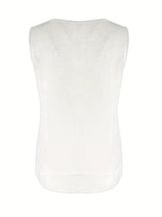 Women's Solid V-Neck Tank Top Sleeveless Casual Summer Wear