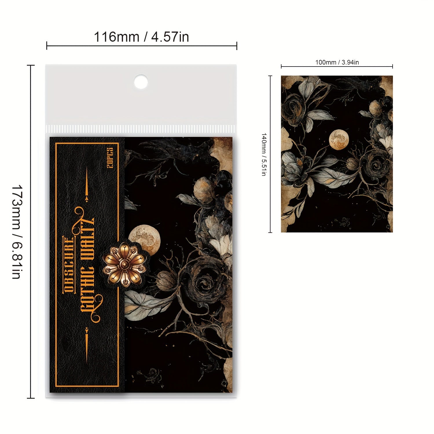 20pcs Retro Rose Collage Decorative Hand Account Scrapbook Paper