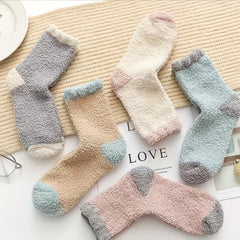 5 Pairs Winter Coral Velvet Mid calf Socks For Men And Women
