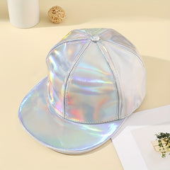 Silvery Laser Baseball Cap Metallic Dad Hat Hip Hop Snapback Sunscreen Y2K