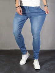 Men's Straight Denim Jeans with Pockets
