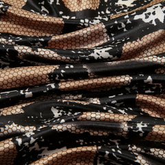 Snake Print Scarf Brown Square Satin Vintage Neckwear