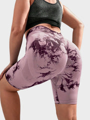 Tie Dye High Rise Skinny Shorts